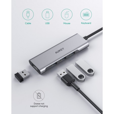 AUKEY HUB USB TYPE C TO 4 PORT USB3.0 ALUMINIUM SLIM CB-C94