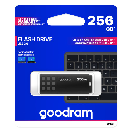 GOODRAM USB 3.2 GEN1 256GB BLACK UME3