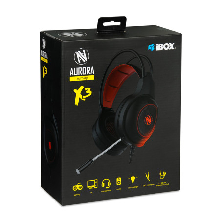 I-BOX AURORA X3 WIRED HEADSET BLACK / RED