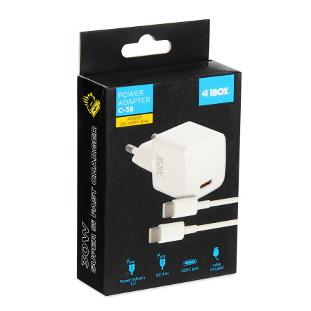 I-BOX C38CW WALL CHARGER PD3.0 30W WITH USB-C CABLE