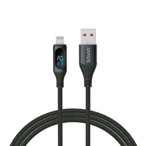 SAVIO LIGHTNING CABLE WITH DIGITAL DASPLAY 1M CL-173