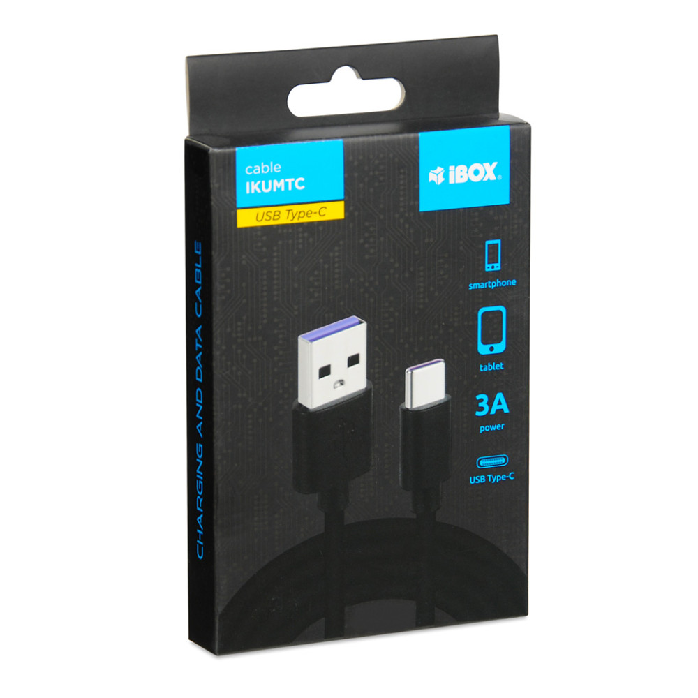 I-BOX CABLE USB-A TO USB-C 3A 1M BLACK