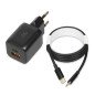 I-BOX C42 WALL CHARGER USB-C PD3.0 33W / USB-A QC3.0 WITH USB-C CABLE 1M BLACK I-BOX C42 WALL CHARGER USB-C PD3.0 33W / USB-A QC3.0 WITH USB-C CABLE 1M BLACK