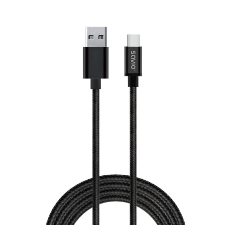 SAVIO CL-129 USB - TYPE C CABLE 2.1A 2M BLACK