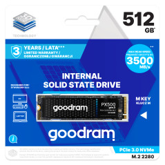 GOODRAM PX500 G.3 512GB NVME PCIe 3x4 M.2 2280 (READ:3200MB/s / WRITE:2400MB/s)