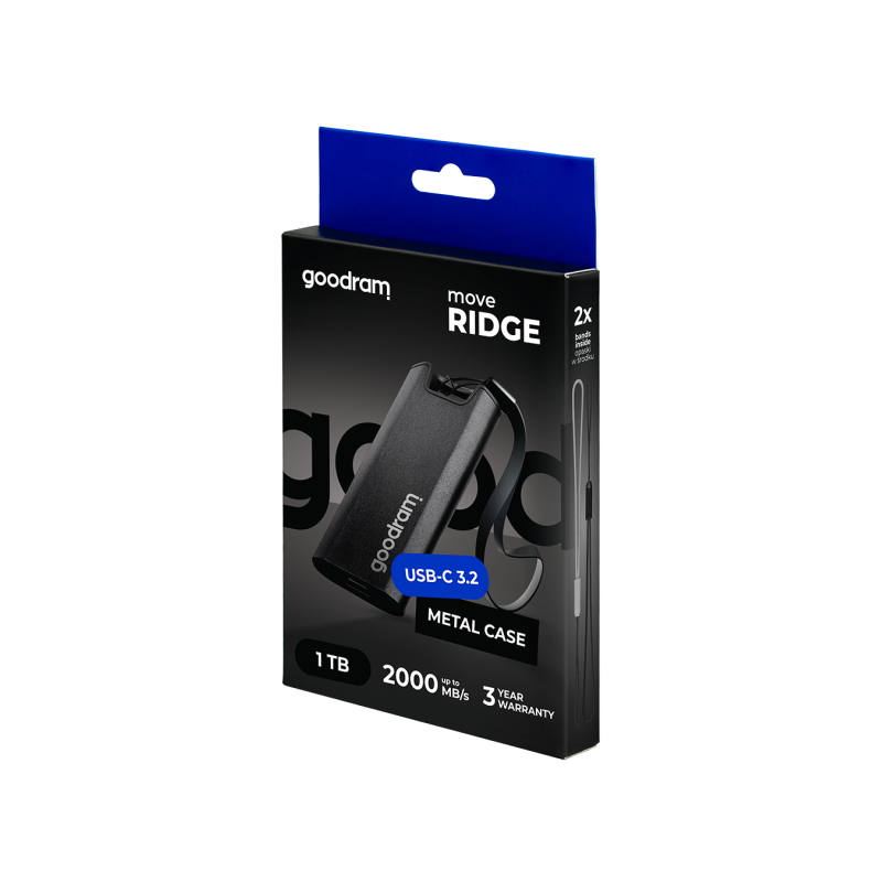 GOODRAM MOVE RIDGE EXTERNAL SSD 1TB USB 3.2 GEN.2 X2 TYPE-C GOODRAM MOVE RIDGE EXTERNAL SSD 1TB USB 3.2 GEN.2 X2 TYPE-C