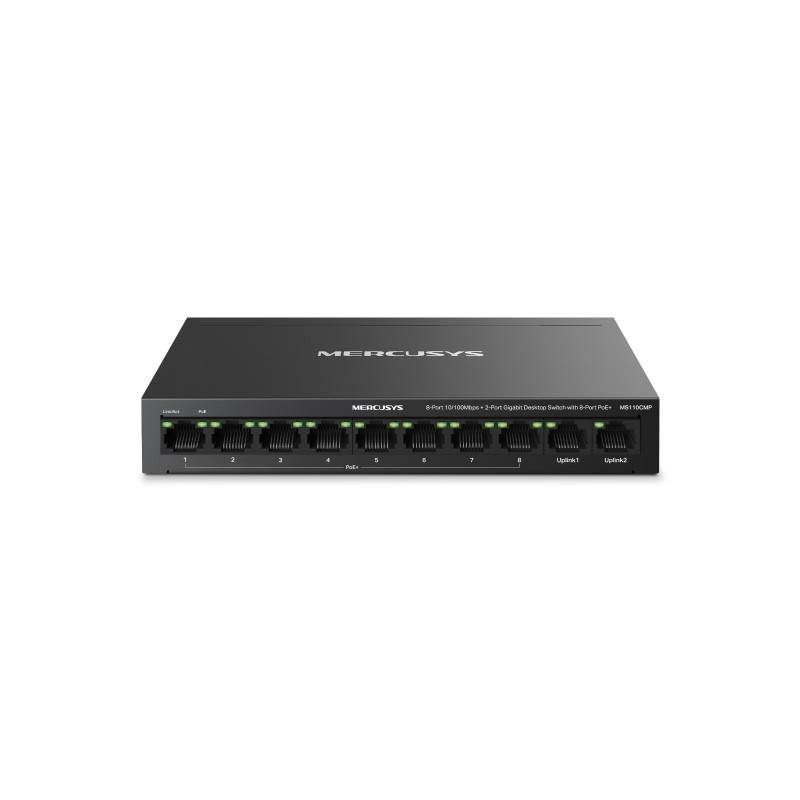 MERCUSYS NETWORK POE SWITCH 8-PORT 10/100 MBPS + 2-PORT GIGABIT MS110CMP