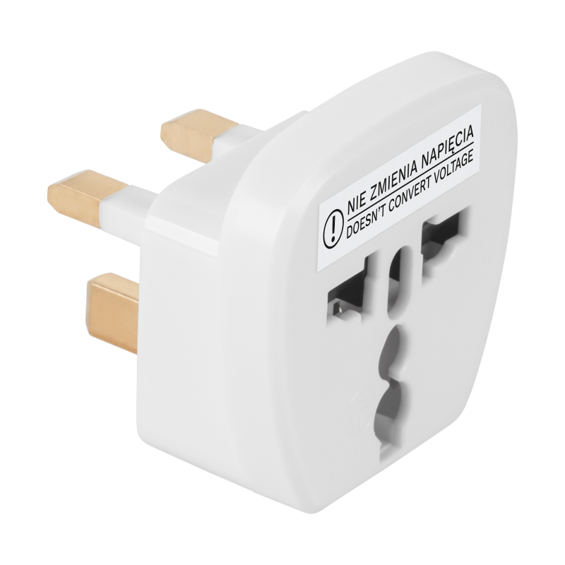REBEL UK TRAVEL UNIVERSAL ADAPTER WHITE (QZ36)