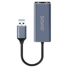 SAVIO ADAPTER USB-A 3.1 GEN 1 (M) TO RJ-45 GIGABIT ETHERNET (F) AK-83