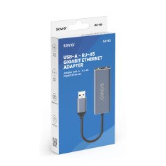 SAVIO ADAPTER USB-A 3.1 GEN 1 (M) TO RJ-45 GIGABIT ETHERNET (F) AK-83