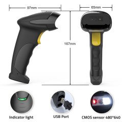 QOLTEC WIRED USB BARCODE READER / QR CODE SCANNER | 1D 2D |