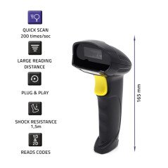 QOLTEC WIRED USB BARCODE READER / QR CODE SCANNER | 1D 2D |
