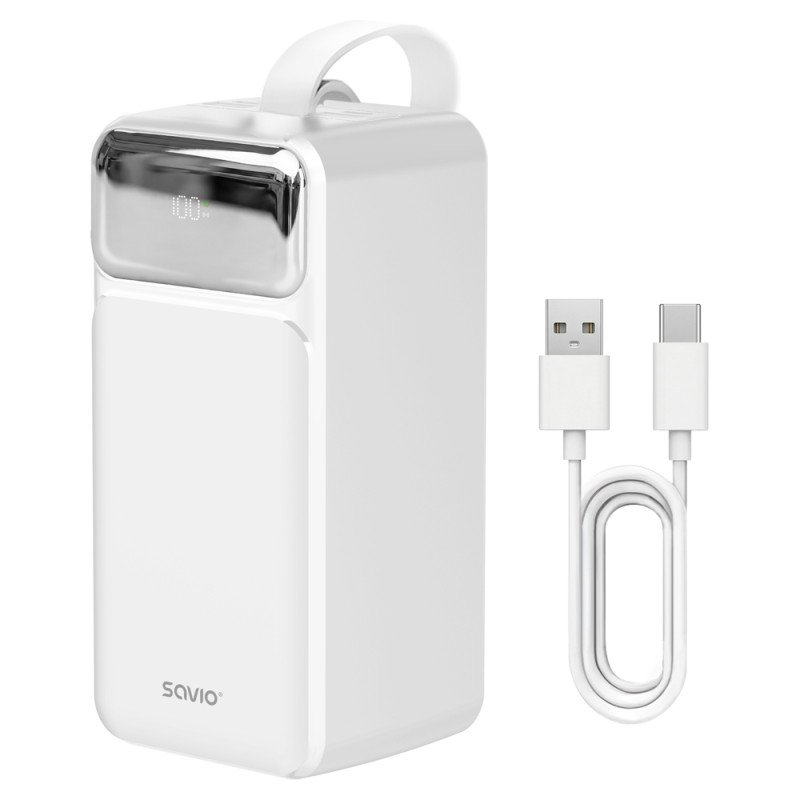 SAVIO POWERBANK 50000 MAH WHITE BA-15 SAVIO POWERBANK 50000 MAH WHITE BA-15
