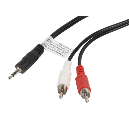 LANBERG 3.5MM 3-PIN (M) TO 2 X RCA (M) ADAPTER CABLE