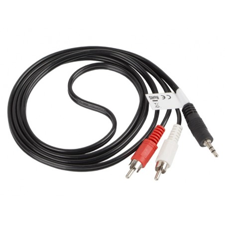 LANBERG 3.5MM 3-PIN (M) TO 2 X RCA (M) ADAPTER CABLE