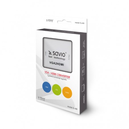 SAVIO VGA – HDMI FULL HD / 1080P 60HZ CONVERTER / ADAPTER CL-110