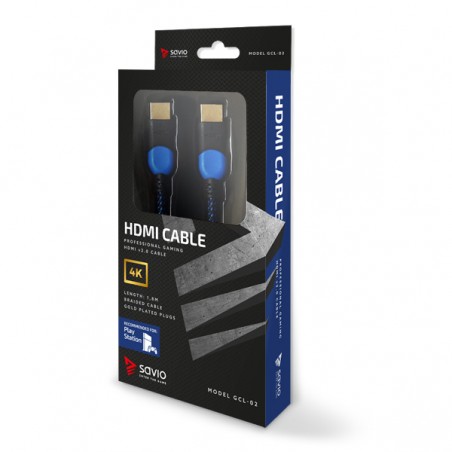 SAVIO HDMI CABLE V2.0 PLAYSTATION 1,8M BLUE-BLACK GCL-02