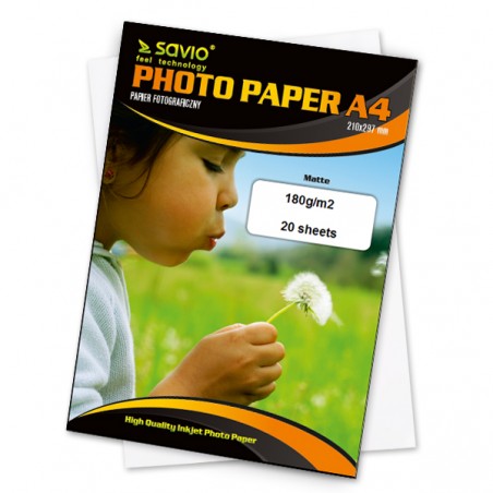 SAVIO PHOTO PAPER A4 180G/M2 20PCS MATTE PA-06