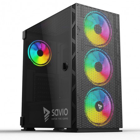 SAVIO ATX MID-TOWER CASE RAPTOR X1 ARGB MESH / GLASS