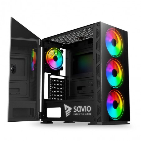 SAVIO ATX MID-TOWER CASE PRIME X1 ARGB GLASS