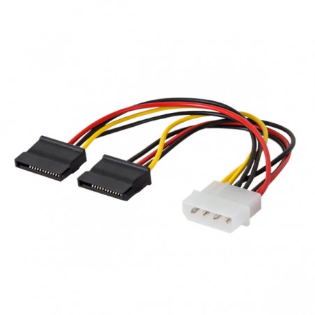 SAVIO MOLEX 4 PIN (M) – 2X SATA 15 PIN (F) 0.18M AK-13