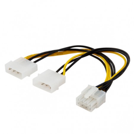 SAVIO POWER CABLE 2X MOLEX 4 PIN (M) – 8 PIN EPS AK-18