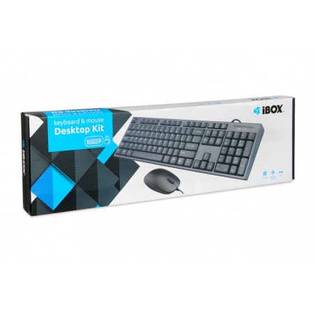 I-BOX DESKTOP KIT WIRED MOUSE + KEYBOARD SET BLACK IKMS606