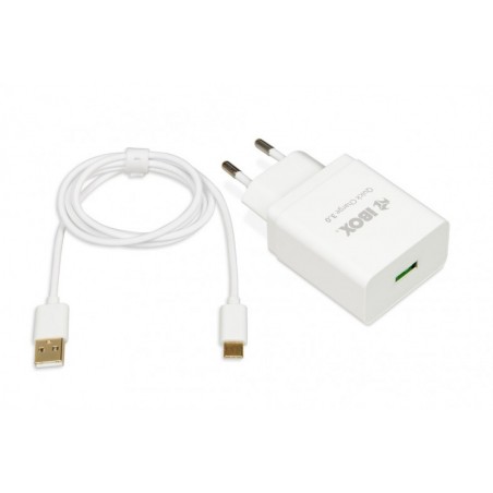 I-BOX QC1W WALL CHARGER QC3.0 WITH USB-A TO USB-C CABLE