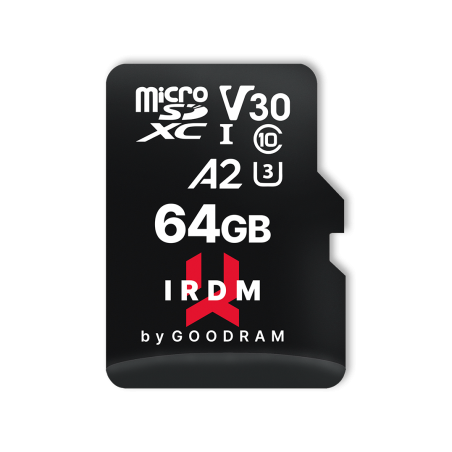 IRDM BY GOODRAM M2AA 64GB MICRO CARD UHS I U3 A2 + ADAPTER